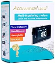 Blood Cholesterol Monitor Kit 4 in 1 Meter System Accu - Answer isaw Blood Cholesterol, Blood Glucose, Hemoglobin and Blood Uric Acid Test Kit