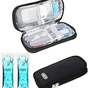 Insulin Travel Case with 2 Ice Packs - Travel Ice Pack for Diabetic Organize Supplies Diabetes Bags Insulated Cooling Bag by YOUSHARES (Black)