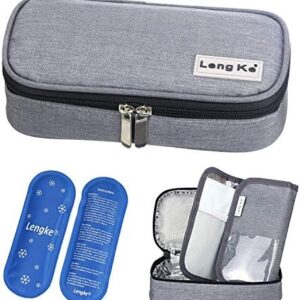 Insulin Case - Insulin Cooler Travel Case for Diabetic Insulin Pen and Vials Storage with 2 Insulin Cooler Ice Packs by YOUSHARES (Grey)